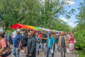 Crowd Walking At The Keti Koti Festival At Amsterdam The Netherlands 2019